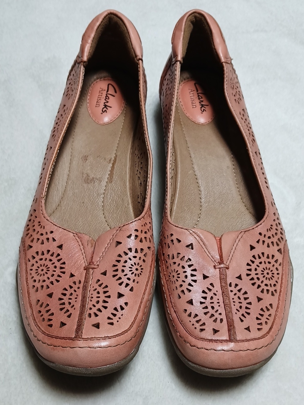 Clarks Artisan Women's Perforated Leather Loafers - Rose Size 11M